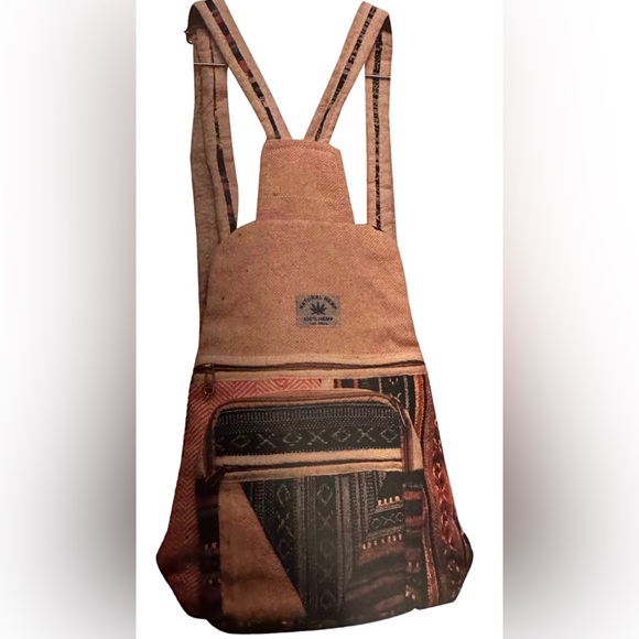 NWT. Natural Hemp Backpack Hippie/Boho/Gypsy/Festival TURQ 02 - Picture 6 of 6